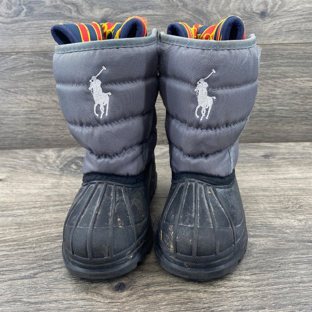 Polo Ralph Lauren Youth‎ Toddler Winter Snow Boots Size 7 Gray